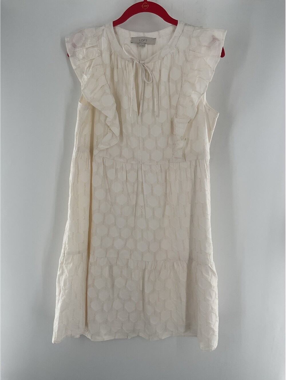 Loft Women’s Size Small Beige With Metallic Accent Thread Dress 137